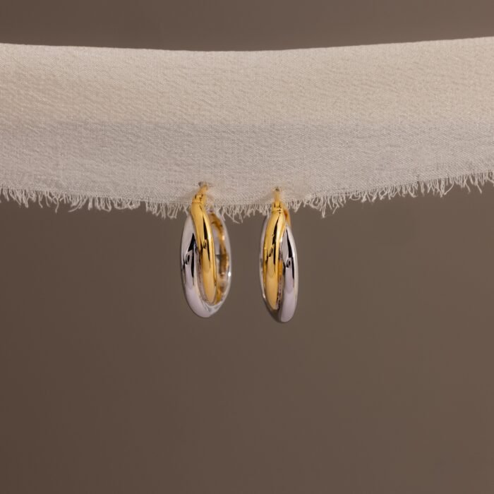 Twisted Mixed Metal Hoops