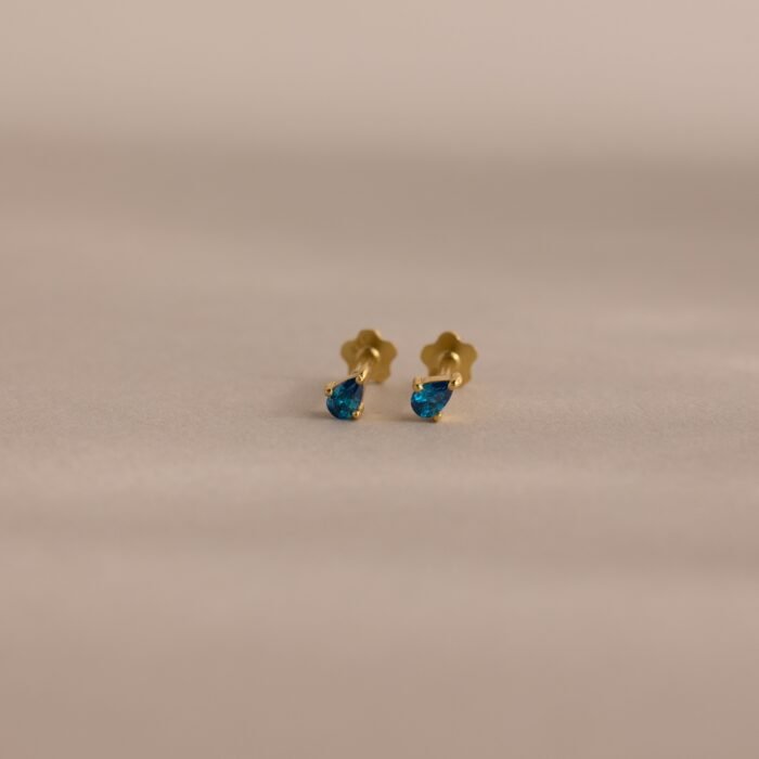 Teardrop Birthstone Flatback Studs