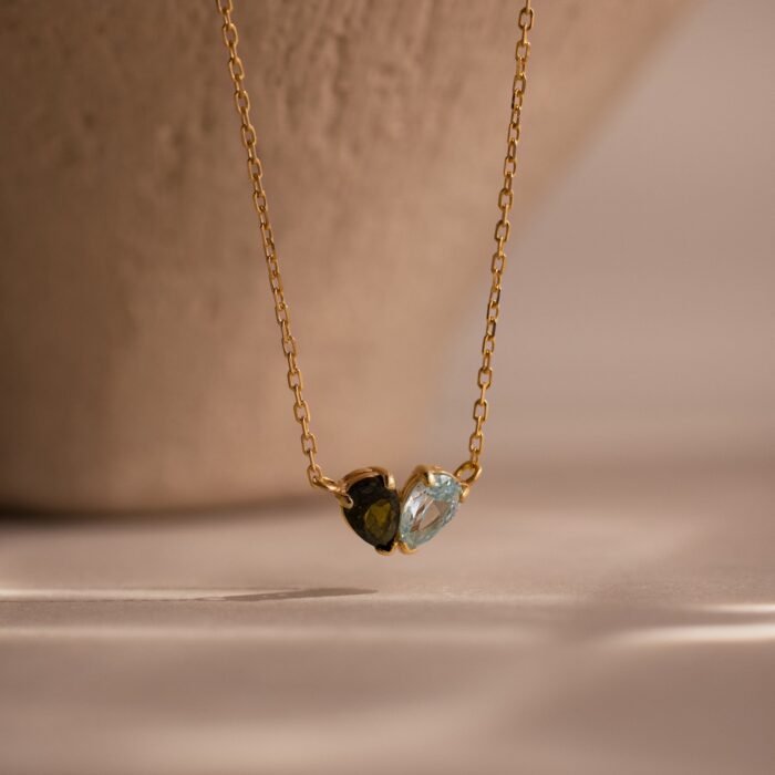 Toi et Moi Teardrop Heart Necklace