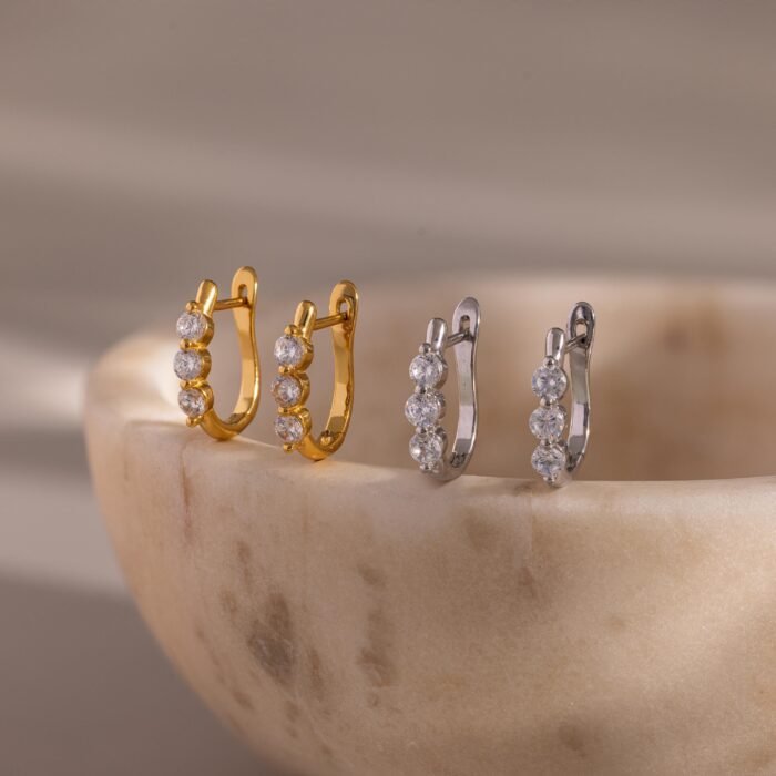 Lace Diamond Hoops