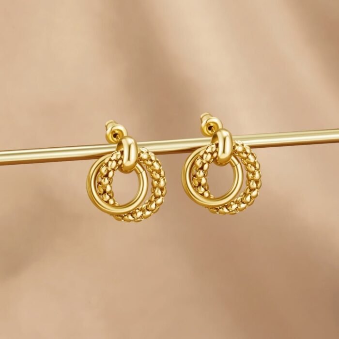 Monica Twisted Bead Hoop Earrings
