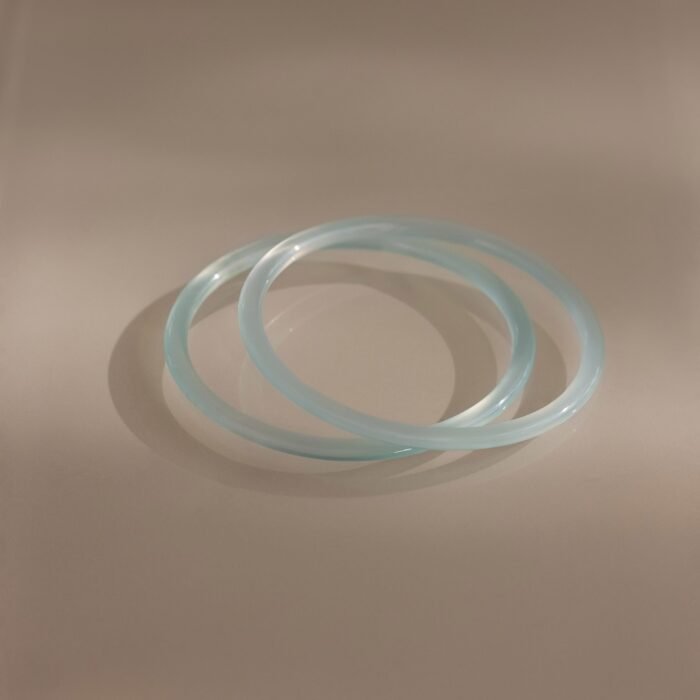Thin Blue Jade Bangle Set