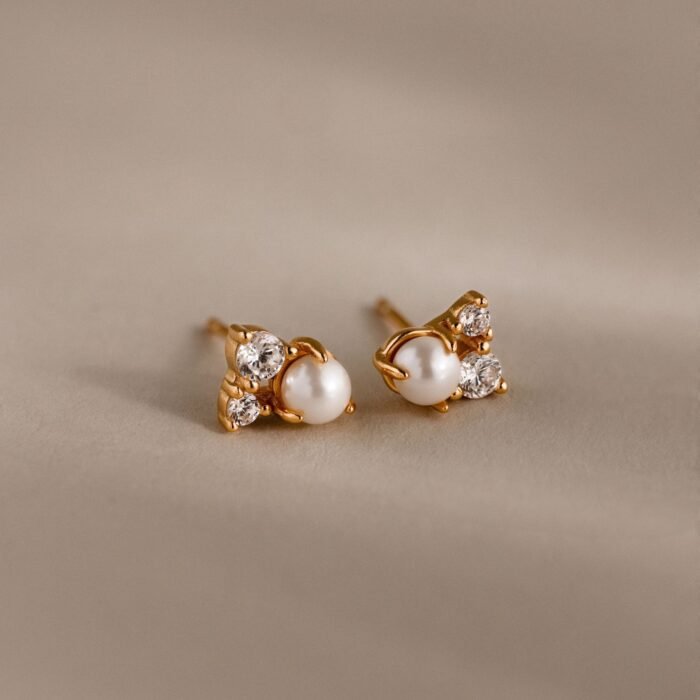 Pearl Diamond Cluster Studs